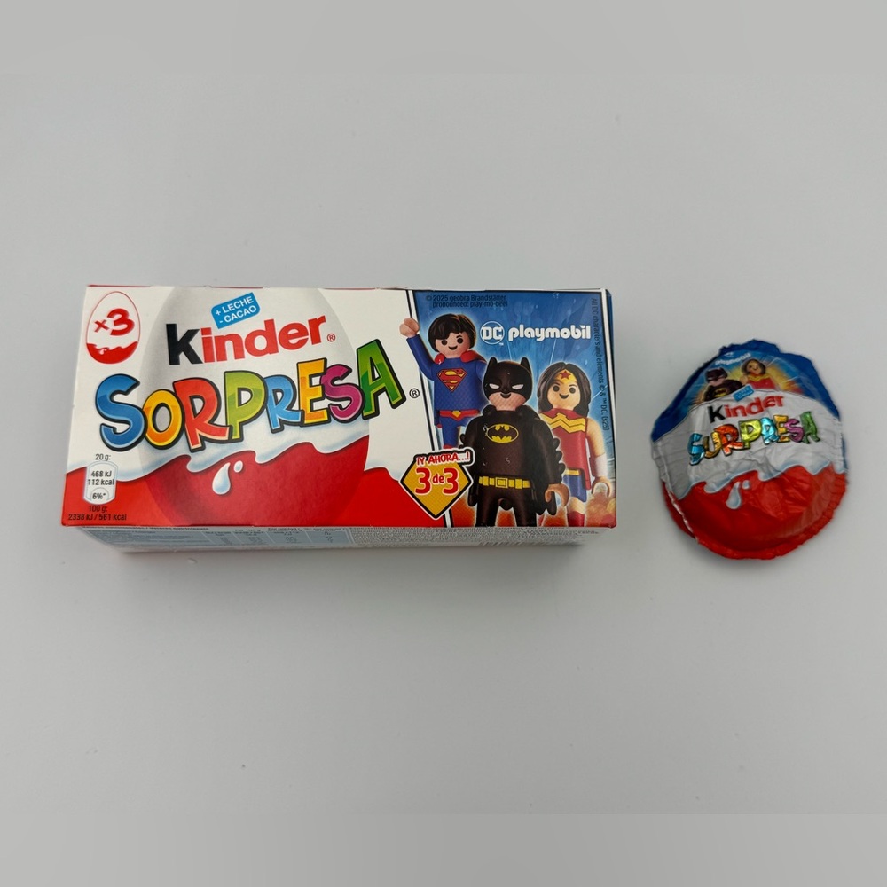 Kinder Surprise Playmobil DC Box Empty + Foil‎ Wrapper Display Collector